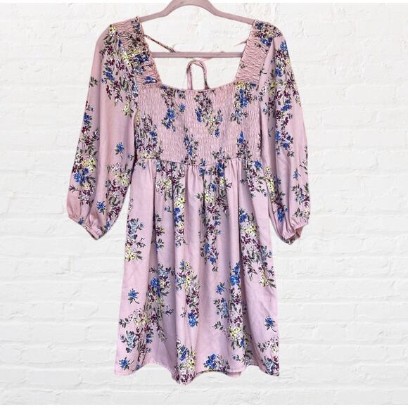 Xhilaration Dresses & Skirts - NEW Xhilaration ruched top long sleeve smock mini dress